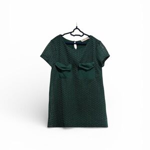 3/$12 Girls Zara Elegant Green Textured Shift Dress with Pockets